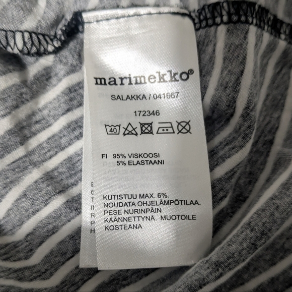 Marimekko Women's Salakka striped jersey dress long sleeve black white Size XXS - Picture 6 of 9